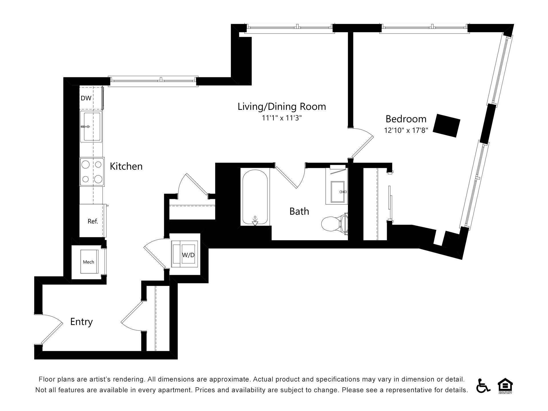 Floor plan layout diagram for A44